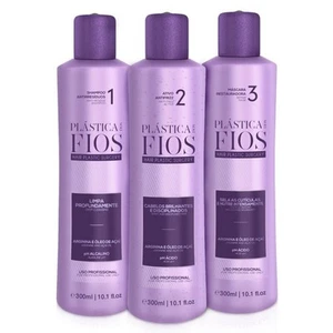 BRASILIANISCHES KERATIN CADIVEU PLASTIK DOS FIOS 3-SCHRITTE BEHANDLUNG 300ml 10,1oz - Bild 1 von 3