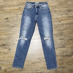 Flying Monkey Women's Size 27 High Rise Mom Distressed Boyfriend Jeans - Picture 1 of 13