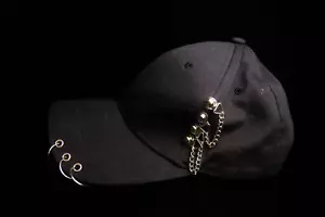 All Black Hat Gothic with Piercings | 100% Cotton - Picture 1 of 4