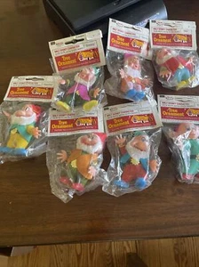 Vintage Walt Disney Character Tree Ornaments 7 Dwarfs (Sears) All Seven Sealed - Picture 1 of 12