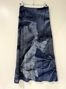 Falda Larga Kenzo Línea A Azul 100% Poliamida Talla Mediana - Imagen 1 de 8