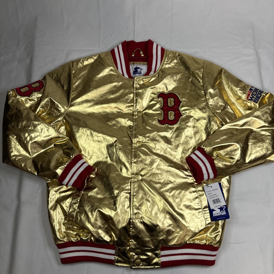 Starter Boston Red Sox Gold Satin Jacket Mens Large 2018 World Series