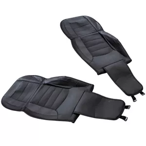 2x Black Leather Car Full Seat Cover 5 Seats Front+Rear Cushions Universal - Foto 1 di 10