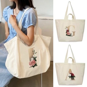 Reusable Canvas Extra Large Tote Grocery Shopping Bag Multi Purpose shoulder bag - Picture 1 of 34