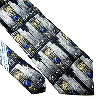 Corbata Ermenegildo Zegna Estampado Gris Novedad Estampado Corta Ancha Foto 1 de 4