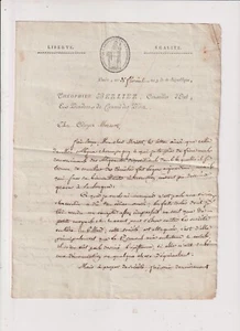 Révolution. An 9. Berlier. Lettre autographe signée. Code Civil. Surveillance. - Bild 1 von 4