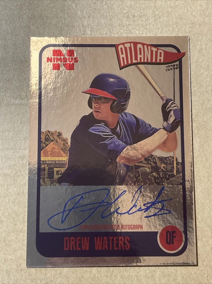 2020 Onyx Nimbus DREW WATERS Silver Parallel AUTO #/325 Atlanta Braves Autograph - Image 1 of 4