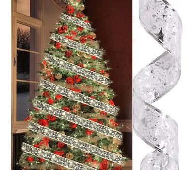 Nastro Luminoso Albero Natale Luce Led 3MT Argento Decorazioni - Immagine 1 di 4