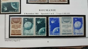 RUMÄNIEN - 1957 - Sputnik 1 und 2 - postfrisch gelocht - kompletter Satz - Bild 1 von 1