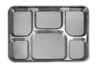 Disposable Plastic Plates 6 Compartment Thali - Silver (200 Pack)