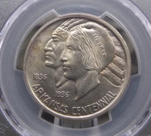 1935 "P" Commemorative *ARKANSAS* Half Dollar 50c PCGS MS65 #416 Gem BU ECC&C - Picture 1 of 5
