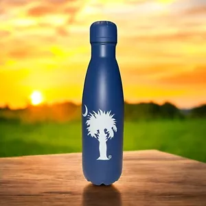17 oz Double Wall Insulated Water Bottle Palmetto Tree South Carolina Palm Moon - Picture 1 of 11