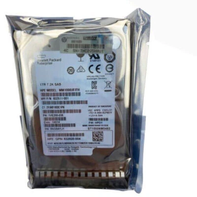 1TB 7.2K 12G SFF 2.5" SAS SC HDD for HPE Server 832514-B21 832984-001 w/Tray - Image 1 of 4
