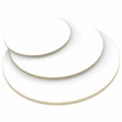 AUPROTEC Tischplatte weiß Holz Platte rund 18mm Multiplex Sperrholz beschichtet - Bild 1 von 4