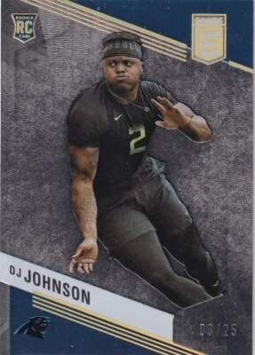 DJ Johnson 2023 Panini Donruss Elite Black Rookie #d /25 Panthers #134 - Image 1 of 2
