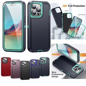 Custodia antiurto PC&TPU 3 in 1 per iPhone 16 E 15 14 13 12 11 Pro Max - Foto 1 di 41