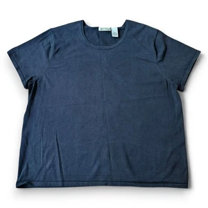Camiseta Top Orvis Para Mujer Manga Corta Mezcla Seda Negra Clásica Neutra Talla XL - Imagen 1 de 5