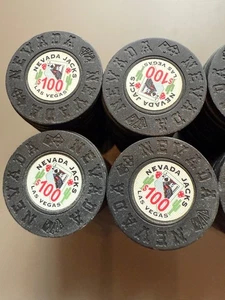 100 - Molde Nevada Jacks - Fichas de póquer de $100 hechas a medida - Como nuevo - Imagen 1 de 5