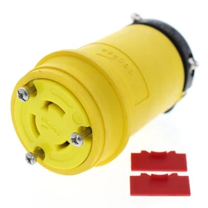 Cooper Yellow Twist Turn Locking Plug Connector NEMA L11-20P 20A 250V 3Ø L1120CY - Picture 1 of 5