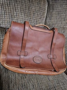 Vintage Eddie Bauer Messenger Bag Leder Braun Cognac Laptoptasche Pls Lesen - Bild 1 von 10