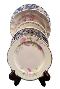 5 Platos de Almuerzo de Ensalada China Desajustados De Colección Mezclados Florales Azul Blanco Rosa - Imagen 1 de 13