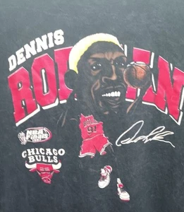 Y2K Vintage Rare Dennis Rodman Chicago Bulls 1997 NBA Finals Acid Wash Size L - Picture 1 of 5