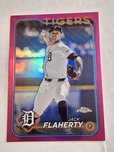 2024 JACK FLAHERTY TOPPS CHROME PINK REFRACTOR BASEBALL CARD #56 TIGEES MARINERS - Picture 1 of 2