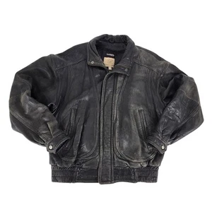 Vintage Georgetown Leather Designs Mens Medium Bomber Jacket Thinsulate Lining - Picture 1 of 9