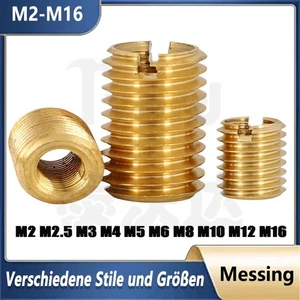 Messing Gewindeeinsätze Selbstschneidend Gewindereparatur Einsatz M2 M2.5 - M16 - Bild 1 von 5