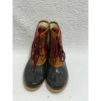 Totes Mujeres Rojo Cuadros Pato Botas Impermeables Invierno Botas para Nieve Talla 8M Foto 1 de 4