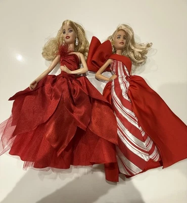 Holiday Barbie Set – 1996 & 2011 Red Christmas Gowns + Jewelry - Mattel - Image 1 of 4
