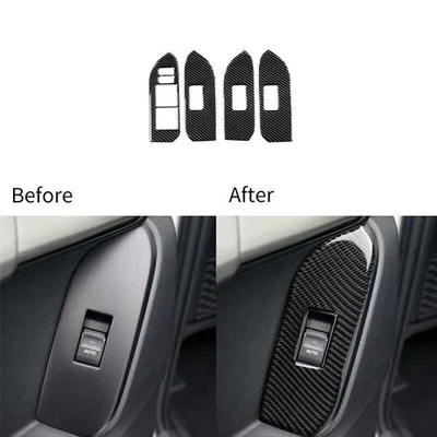 Painel interruptor janela 10-18 acabamento tampa fibra de carbono para Toyota Land Cruiser Prado - Imagem 1 de 4