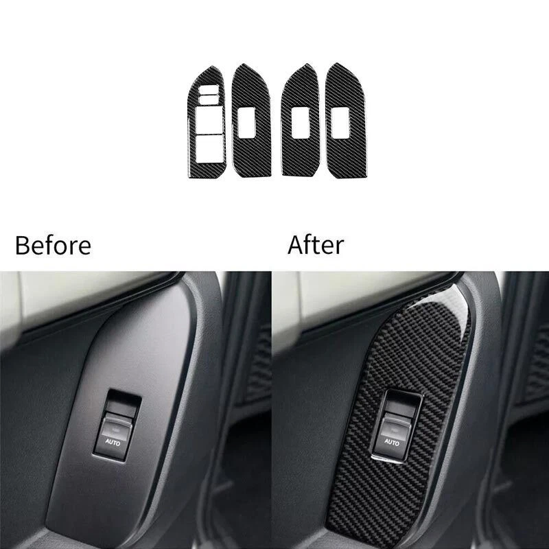 Panel de interruptor de ventana para Toyota Land Cruiser Prado 10-18 cubierta embellecedor fibra de carbono Foto 1 de 4