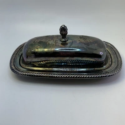 Plato de mantequilla vintage Wm Rogers 887 plateado años 40 Foto 1 de 4