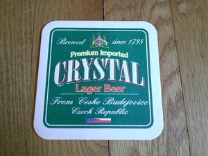 Crystal Lager Imported Beer Coaster SINGLE Czech Since 1795 Collectible Beer Mat - Picture 1 of 4