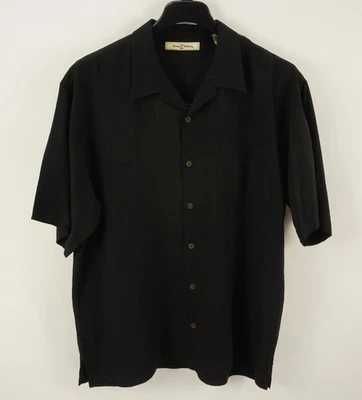 Camisa de campamento Tommy Bahama Five O'Clock Shadow Martini bordada para hombre XL negra Foto 1 de 4