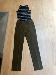 Pantalón J Crew Maddie-NUEVO CON ETIQUETAS-Verde Oliva Dorado-2-$98- - Imagen 1 de 6
