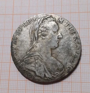 KOLONIE ERITREA V.E.III. KONVENTIONSTALER 1780 2 ZWEI FEDERN SILBER BB - Bild 1 von 5