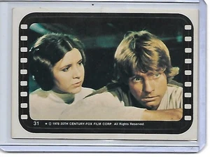 1977 Topps Star Wars Sticker #31 Luke Skywalker Princess Leia NICE - Picture 1 of 2