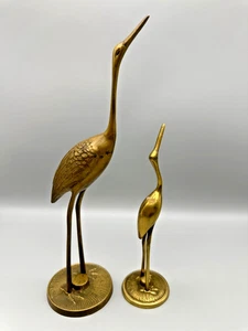Vintage Messing Kranich Vogel Figur Paar Reiher Reiher Enesco Mid Century Figuren - Bild 1 von 14