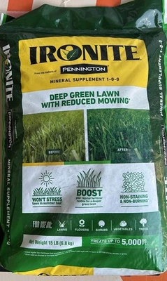 Ironite 15 lb. 5,000 sq. ft. Dry Lawn and Garden Fertilizer 1-0-0 New Sealed - Image 1 of 2