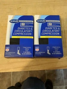 Dr.Scholl's Diabetes & Circulatory Compression Crew Socks M 7-12 W 8-12 8-15mmh - Picture 1 of 2