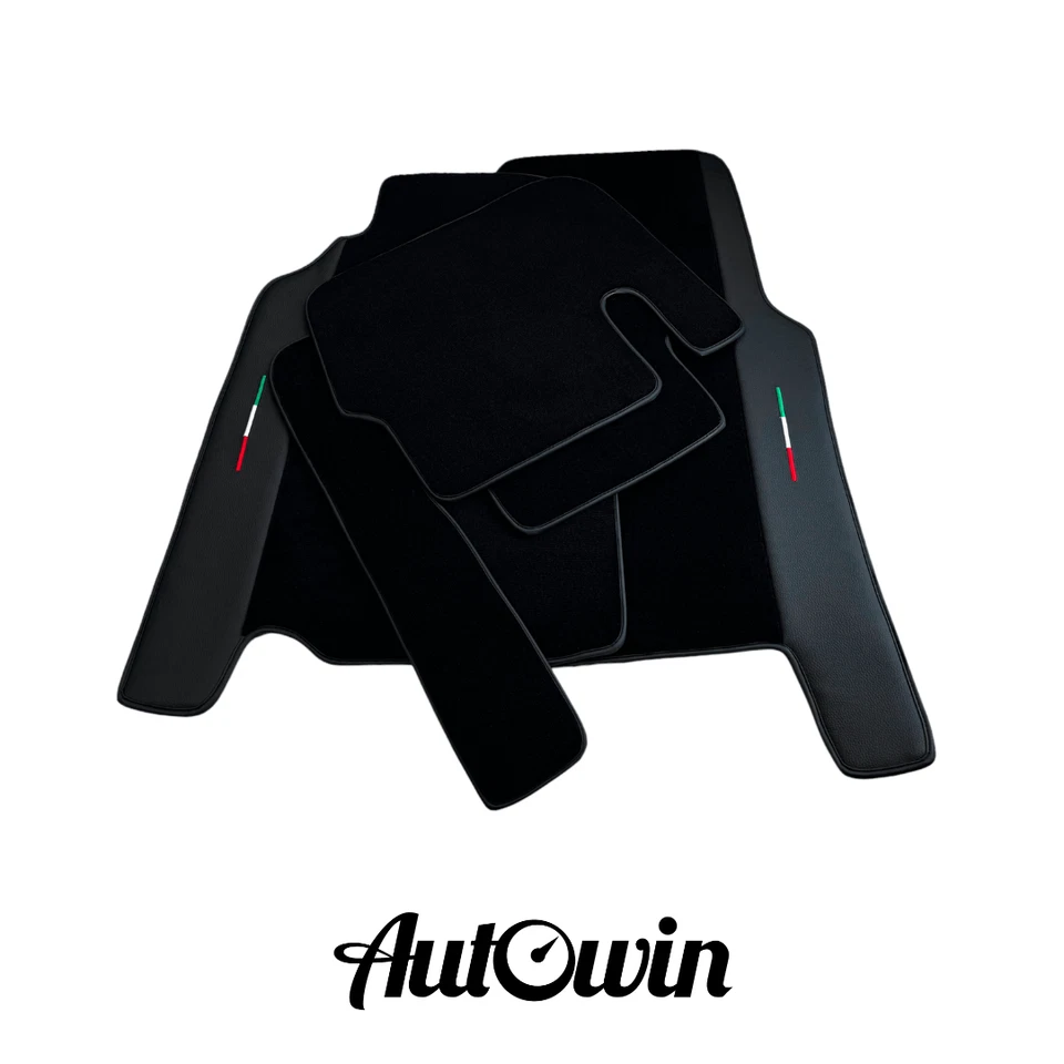 AutoWin 品牌黑色脚垫适用于法拉利 456 意大利版带皮革 — 第 1/4 张图片