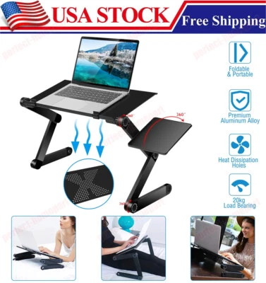 Soporte de mesa ajustable 360° para computadora portátil sofá cama bandeja plegable PC Notebook Escritorio Foto 1 de 4