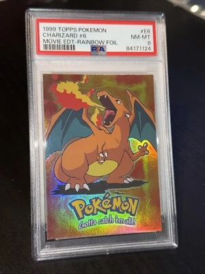 1999 Topps Pokémon Charizard Movie Edition Rainbow Foil PSA 8 Near Mint- Mint - Image 1 of 2