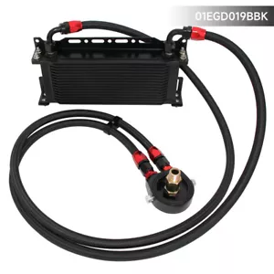 16 file radiatore olio motore AN8 + 2 PZ AN8 adattatore filtro kit tubi con supporto - Foto 1 di 10
