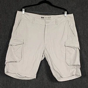 Helly Hansen Mens W38 Regular Cargo Shorts Light Grey Hemp Blend Work Outdoor - Picture 1 of 16