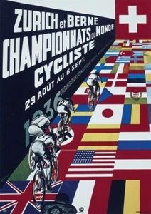 FAHRRAD VINTAGE WERBEPLAKAT Zürich RAR HOT NEU - Bild 1 von 1