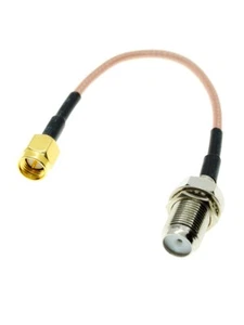 RG316 F TV Female Jack bulkhead to SMA Male Straight RF Jumper pigtail Cable lot - Picture 1 of 6