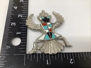 Vintage SILBER TÜRKIS INDIANER KRIEGER TANZEND - Bild 1 von 2